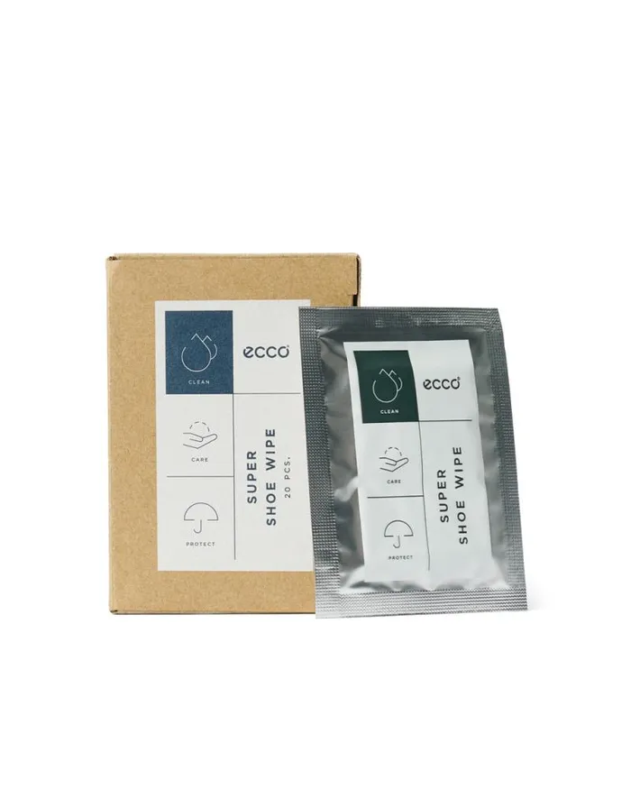 Ecco Shoe and Leather Care WomenMen ECCO Super Shoe Wipe 20 Pcs White