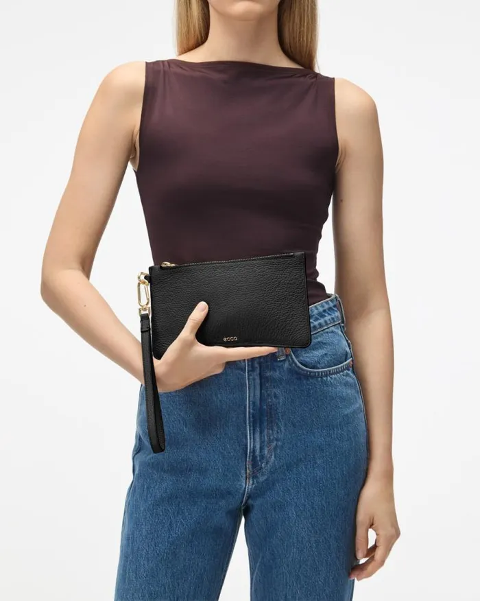 Ecco Small Leather Goods Bags and Accessories ECCO Wristlet Soft Pebbled Pink Ecco Small Leather Goods Bags and Accessories ECCO Wristlet Soft Pebbled Pink