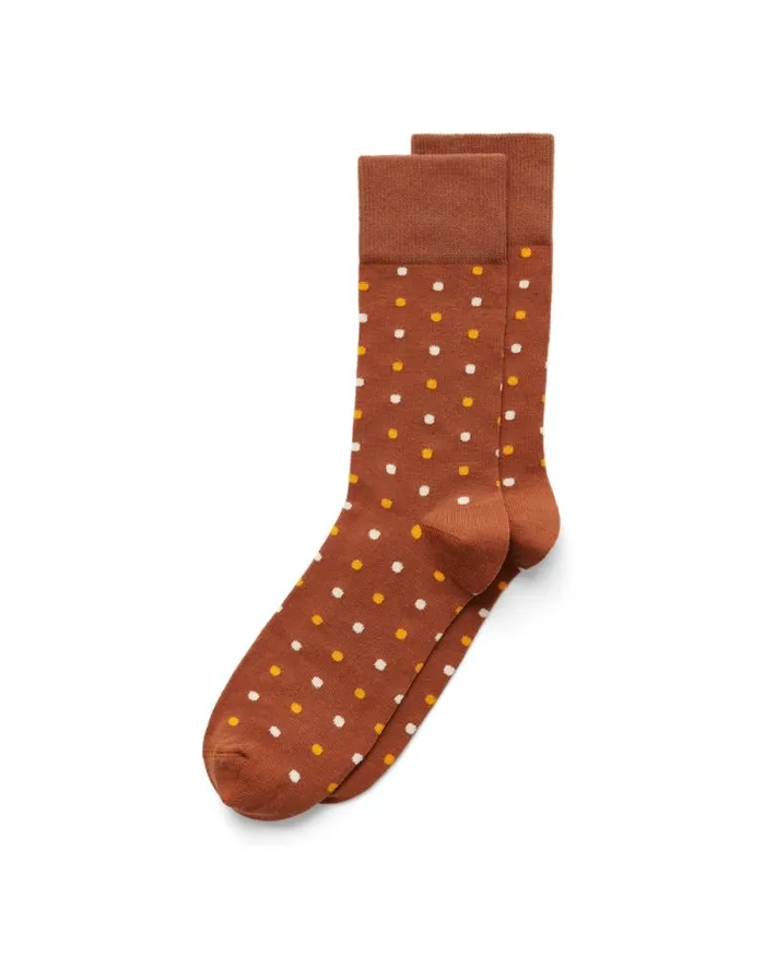 Ecco Socks Men ECCO Classic Dotted Midcut Socks Brown