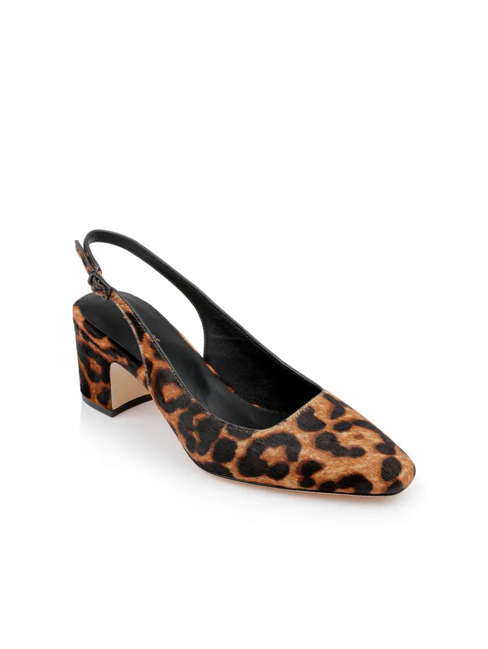 Elaina Leather Slingback Natural Leopard Hair Women L039Agence Heels Elaina Leather Slingback Natural Leopard Hair Women L039Agence Heels