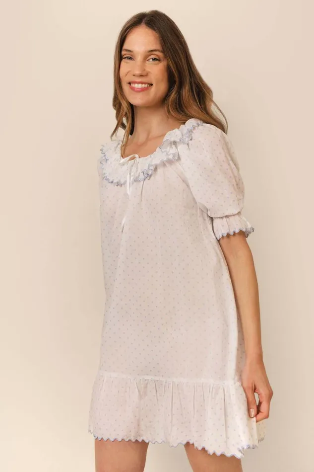 Elen Steel Blue Polka Dot Women RIXO Dresses