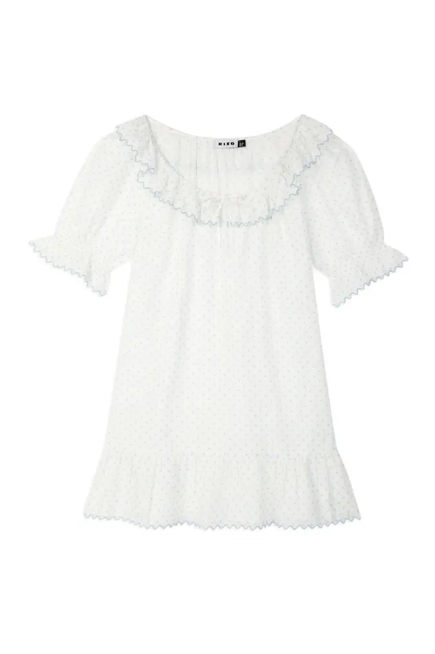 Elen Steel Blue Polka Dot Women RIXO Dresses Elen Steel Blue Polka Dot Women RIXO Dresses