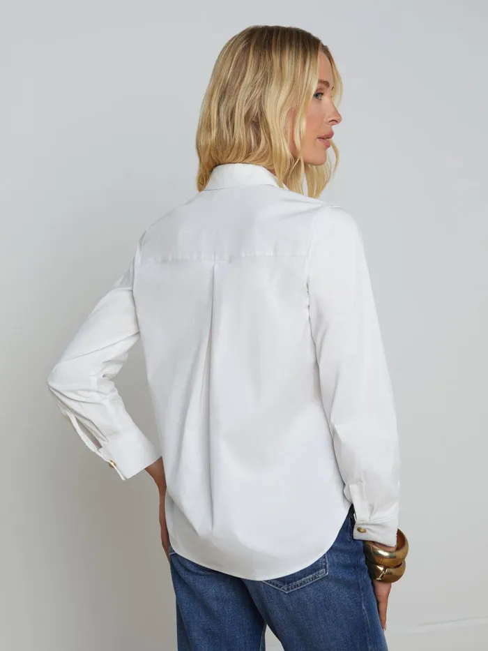 Ellery ButtonDown Shirt Whitegold Women L039Agence Blouses and Tops Ellery ButtonDown Shirt Whitegold Women L039Agence Blouses and Tops