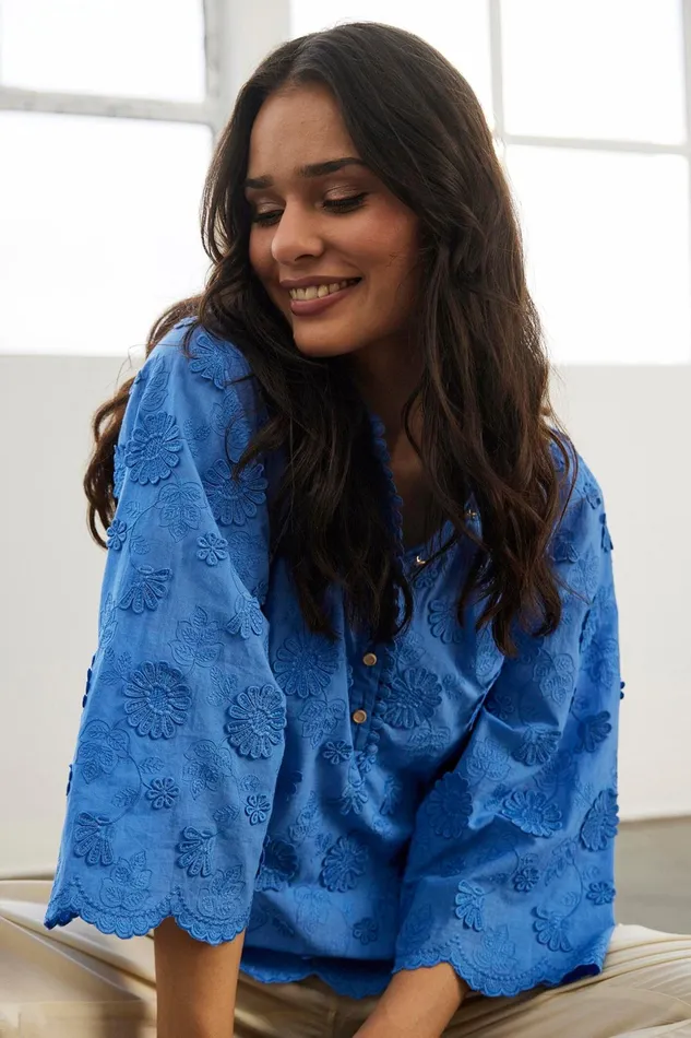 ELLIE BLOUSE 16320 501 Blue 501 Women IN FRONT BLOUSES SHIRTS