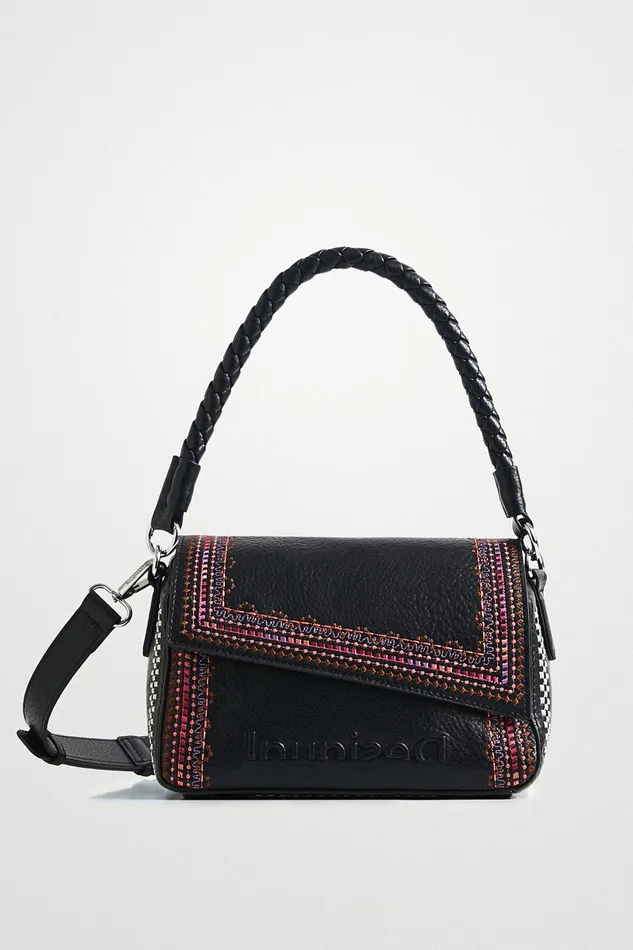 Embroidered Black Sling Bag Women Desigual Crossbody Bags