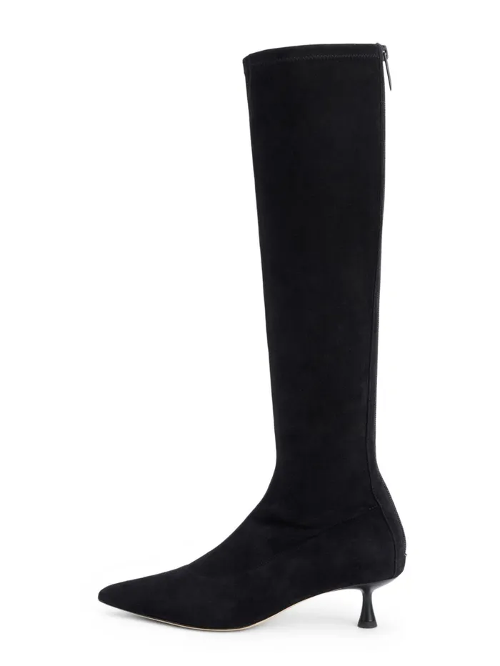 Emilie Suede KittenHeel Boot Black Suede Women L039Agence Boots and Booties Emilie Suede KittenHeel Boot Black Suede Women L039Agence Boots and Booties