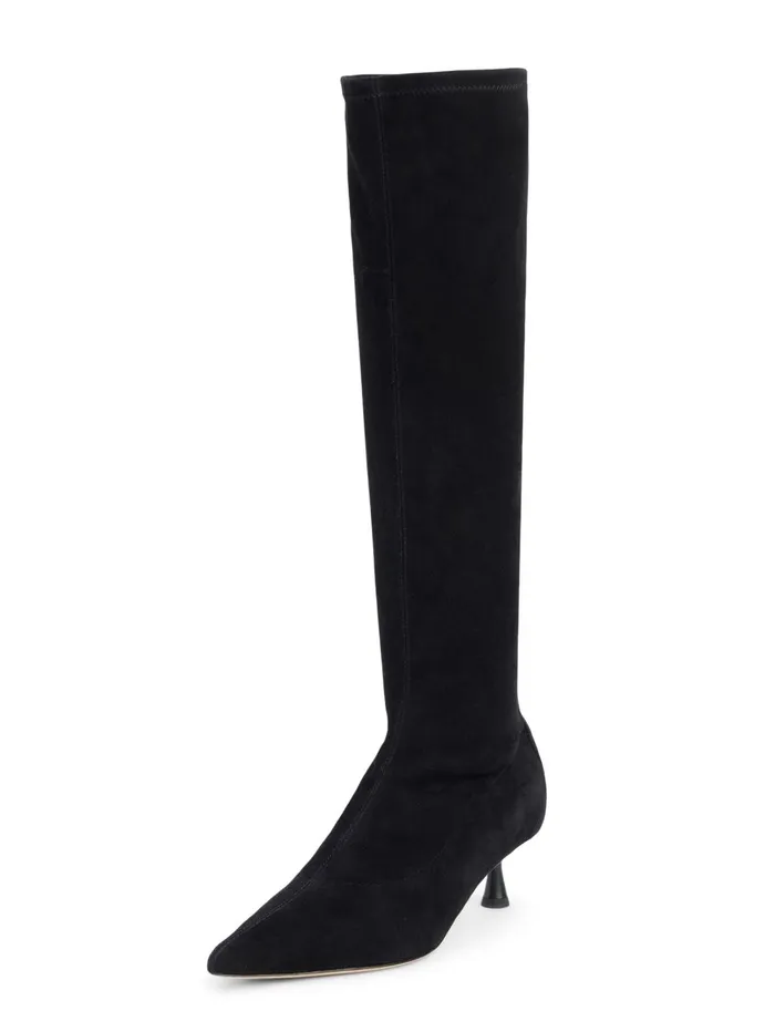 Emilie Suede KittenHeel Boot Black Suede Women L039Agence Boots and Booties Emilie Suede KittenHeel Boot Black Suede Women L039Agence Boots and Booties