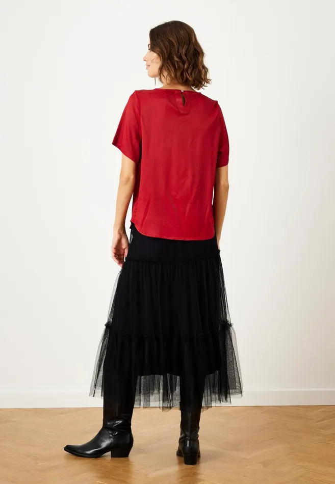 ESMERALDA BLOUSE 15312 224 Rubi Red 224 Women IN FRONT BLOUSES SHIRTS