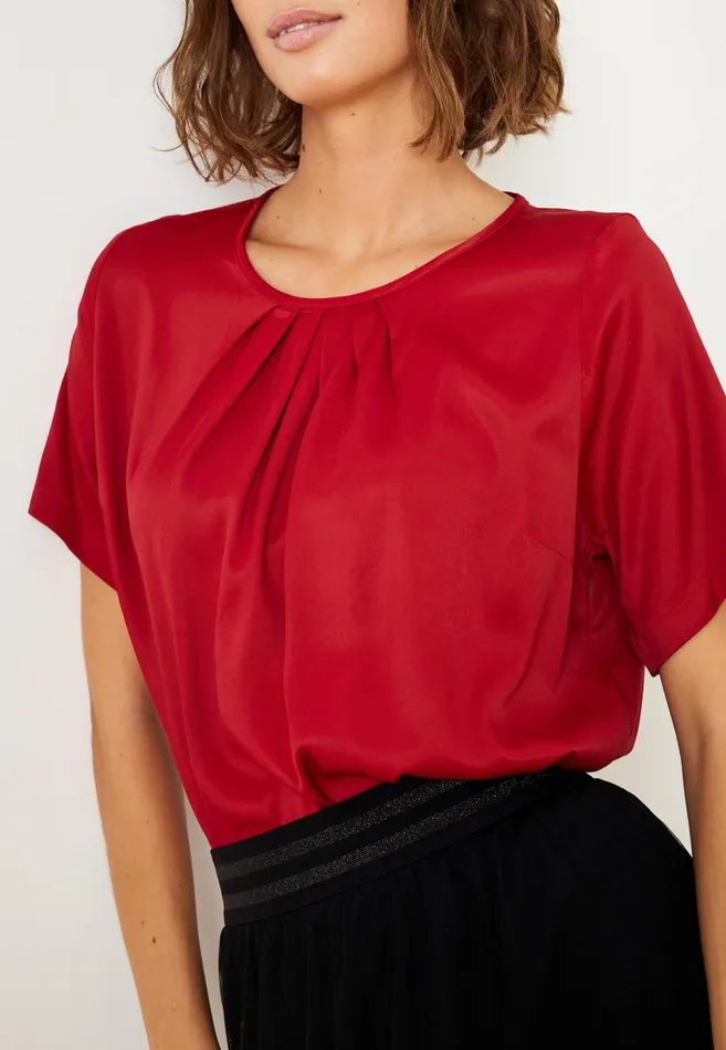 ESMERALDA BLOUSE 15312 224 Rubi Red 224 Women IN FRONT BLOUSES SHIRTS