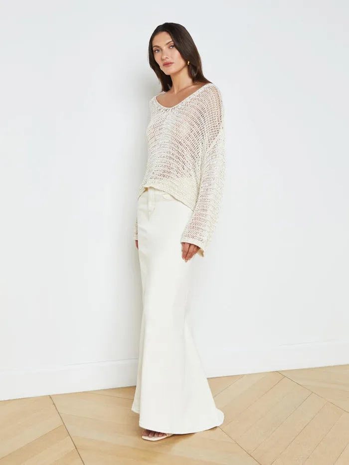 Ethan OpenKnit Pullover Ivory Women L039Agence Knitwear Ethan OpenKnit Pullover Ivory Women L039Agence Knitwear