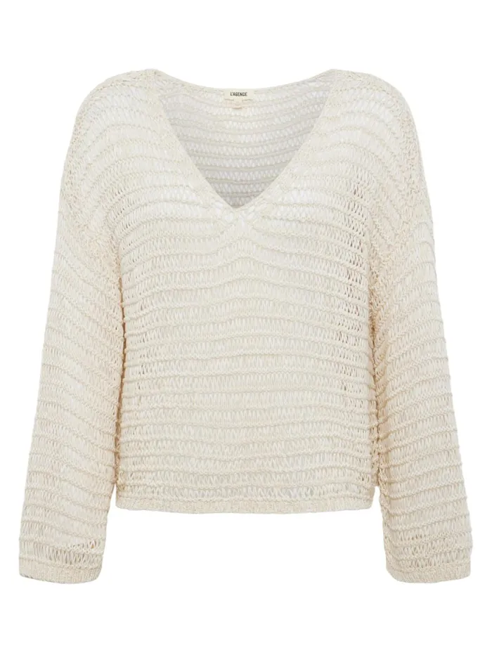 Ethan OpenKnit Pullover Ivory Women L039Agence Knitwear Ethan OpenKnit Pullover Ivory Women L039Agence Knitwear