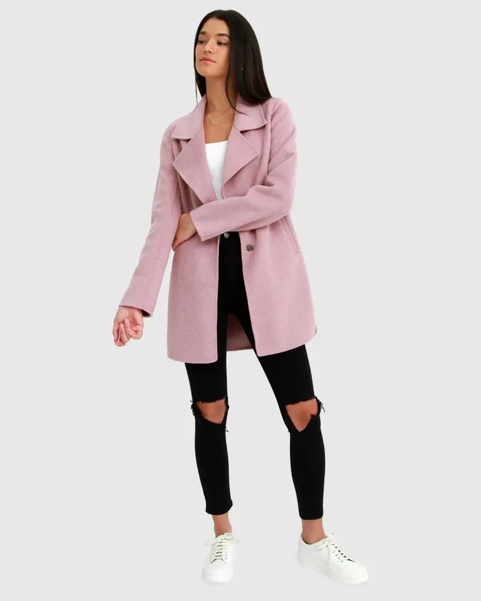 ExBoyfriend Wool Blend Oversized Jacket 8211 Lilac Coats and Jackets Belle and Bloom Women