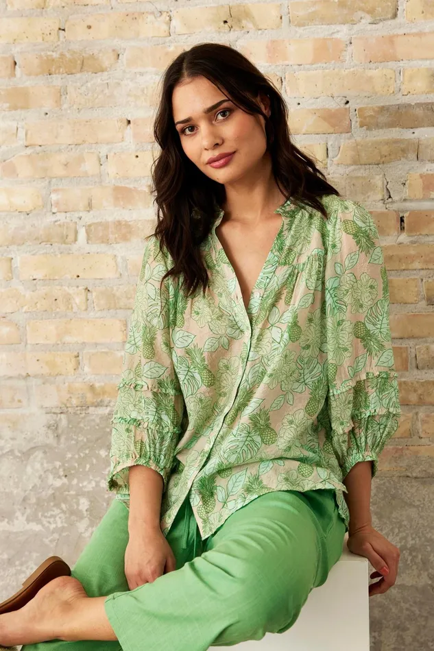 EXOTIC SHIRT 16197 615 Green 615 Women IN FRONT BLOUSES SHIRTS