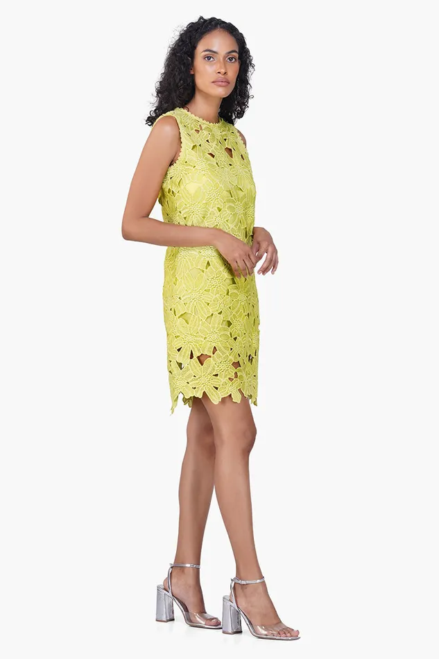 Fall For Neon Floral Lace Short Dress Fall For Neon Floral Lace Short Dress