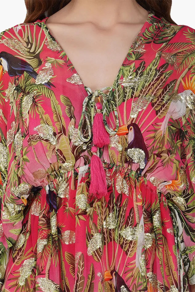 Farm Chirping Birds Printed Angel Maxi Dress Farm Chirping Birds Printed Angel Maxi Dress