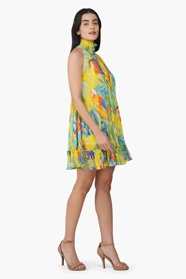 Farm Peru Tropic Lurex Printed Short Dress Farm Peru Tropic Lurex Printed Short Dress