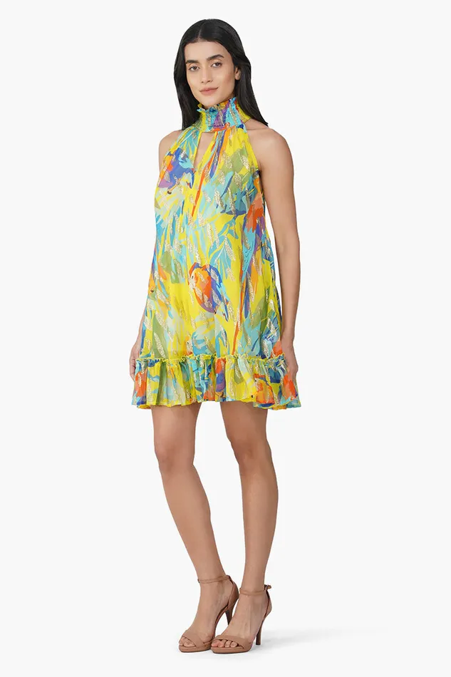 Farm Peru Tropic Lurex Printed Short Dress Farm Peru Tropic Lurex Printed Short Dress
