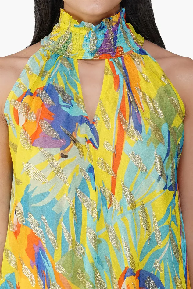 Farm Peru Tropic Lurex Printed Short Dress Farm Peru Tropic Lurex Printed Short Dress