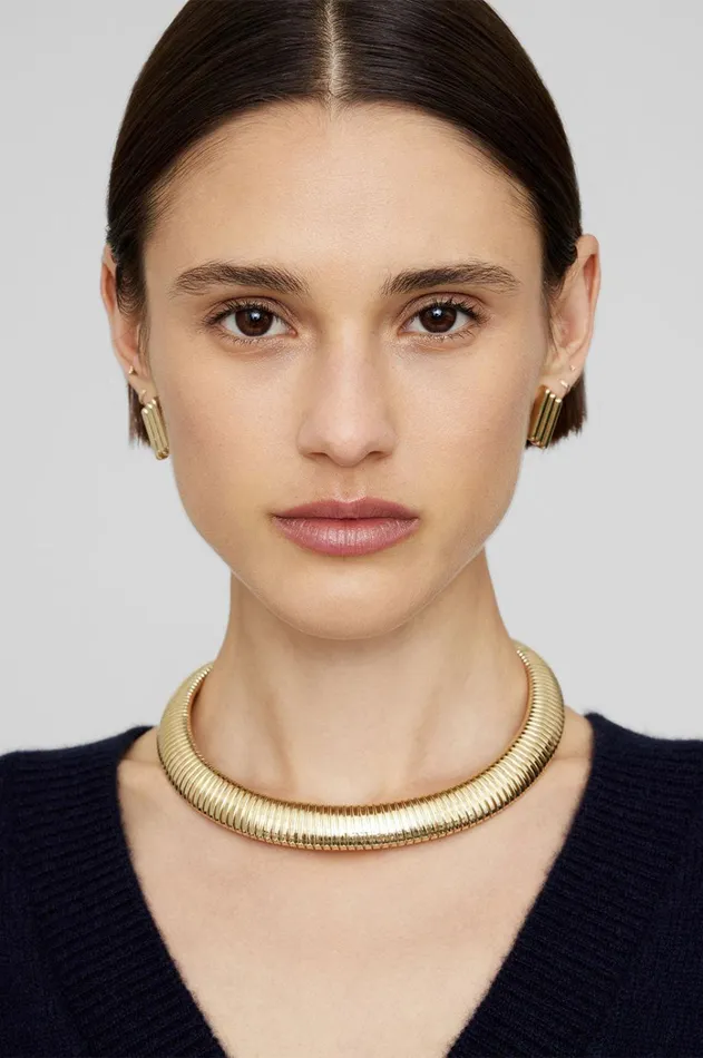 Fashion Jewelry Women ANINE BING Coil Chain Necklace 8211 Gold