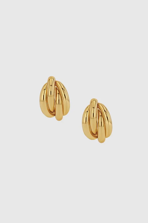 Fashion Jewelry Women ANINE BING Knot Earrings In Gold ANINE BING