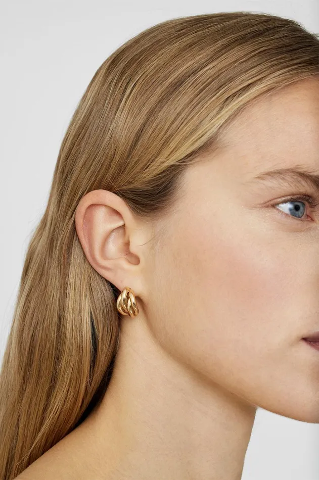 Fashion Jewelry Women ANINE BING Knot Earrings In Gold ANINE BING