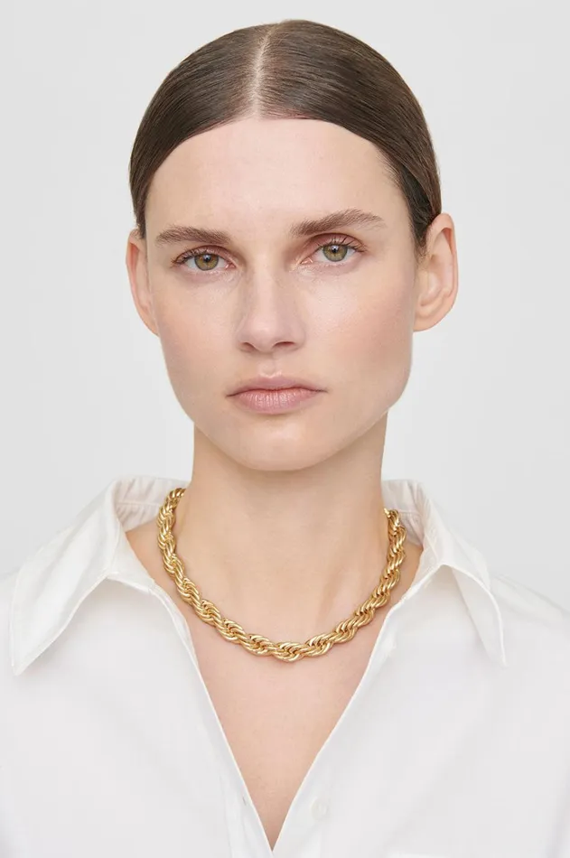 Fashion Jewelry Women ANINE BING Twist Rope Necklace 8211 Gold
