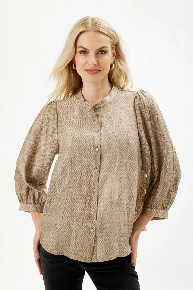 FERN SHIRT 16469 191 Sand 191 Women IN FRONT BLOUSES SHIRTS