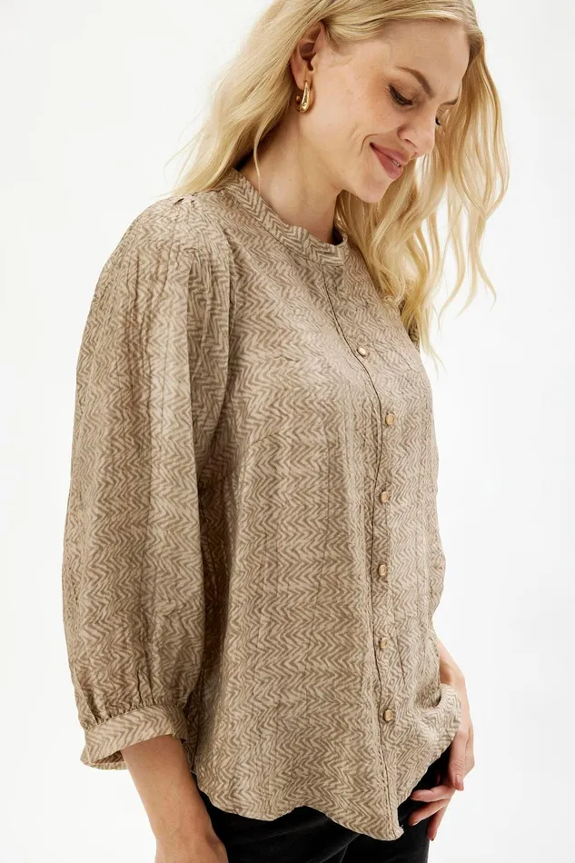 FERN SHIRT 16469 191 Sand 191 Women IN FRONT BLOUSES SHIRTS