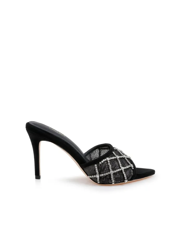 Fernande Embellished Sandal Black Lacecrystal Women L039Agence Heels
