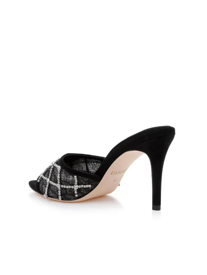 Fernande Embellished Sandal Black Lacecrystal Women L039Agence Heels Fernande Embellished Sandal Black Lacecrystal Women L039Agence Heels
