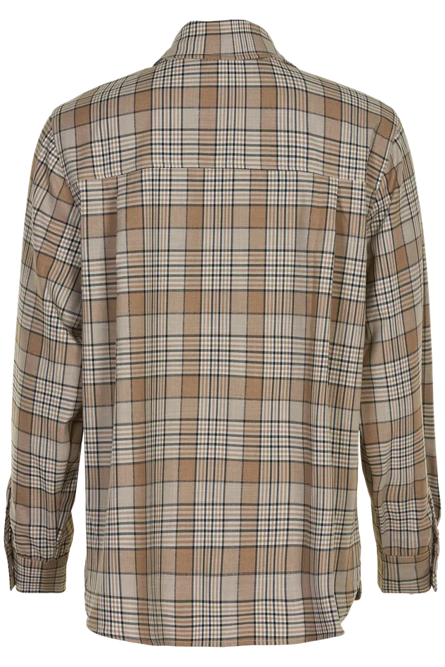 FIE SHIRT 14615 825 Camel Women IN FRONT BLOUSES SHIRTS