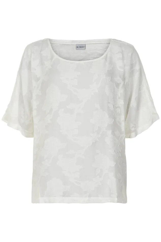 FINE BLOUSE 15086 020 Off White 020 Women IN FRONT TOPS TSHIRTS