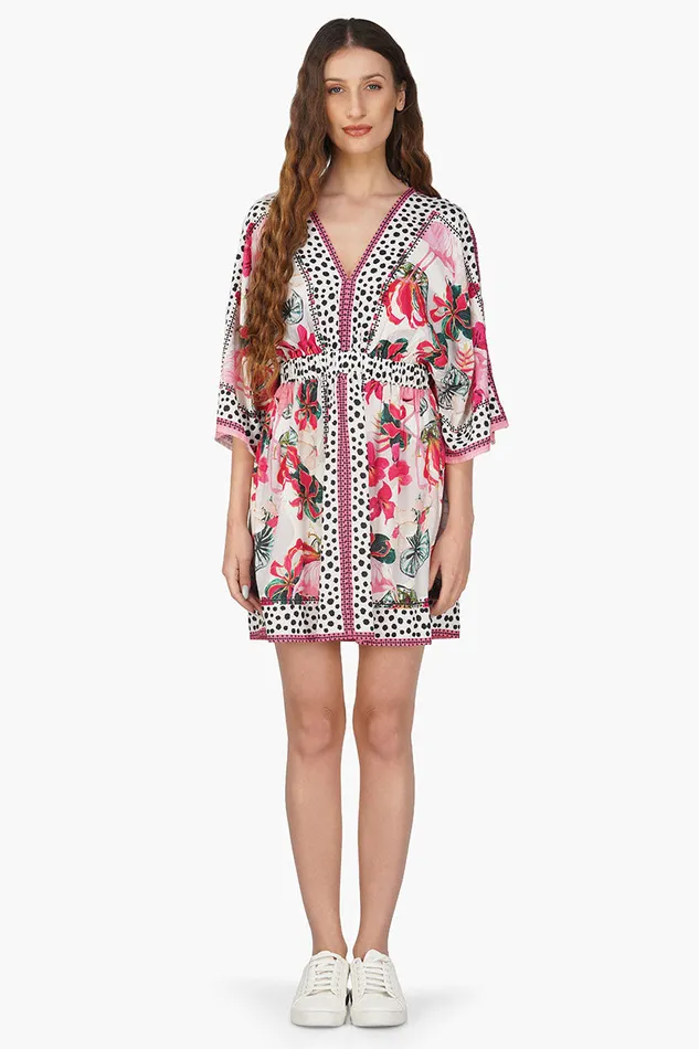Flamingo Paradise Short Kaftan Dress Flamingo Paradise Short Kaftan Dress
