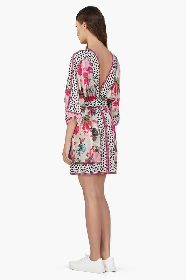 Flamingo Paradise Short Kaftan Dress Flamingo Paradise Short Kaftan Dress