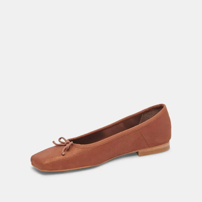 Flats and Loafers Women Dolce Vita Anisa Wide Ballet Flats Copper Metallic Suede