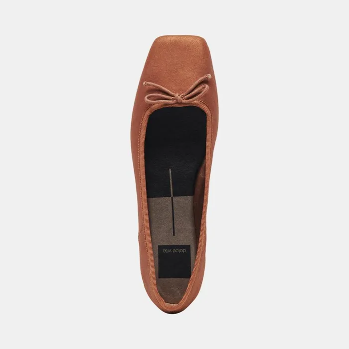 Flats and Loafers Women Dolce Vita Anisa Wide Ballet Flats Copper Metallic Suede