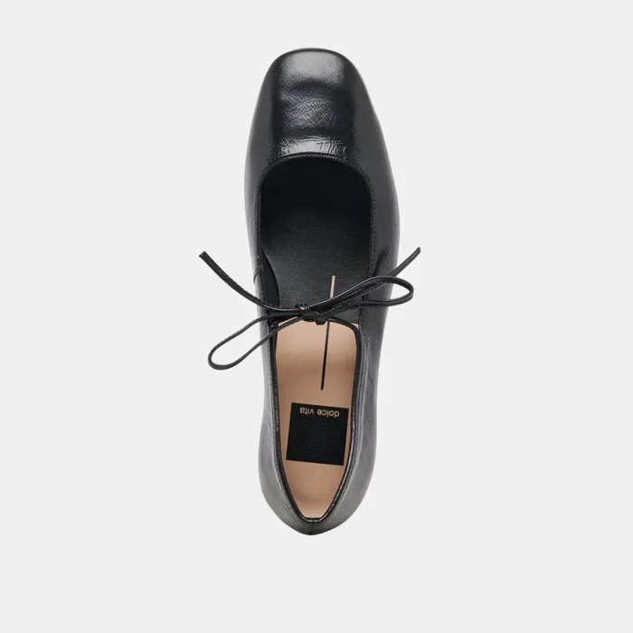 Flats and Loafers Women Dolce Vita Ardien Heels Midnight Crinkle Patent