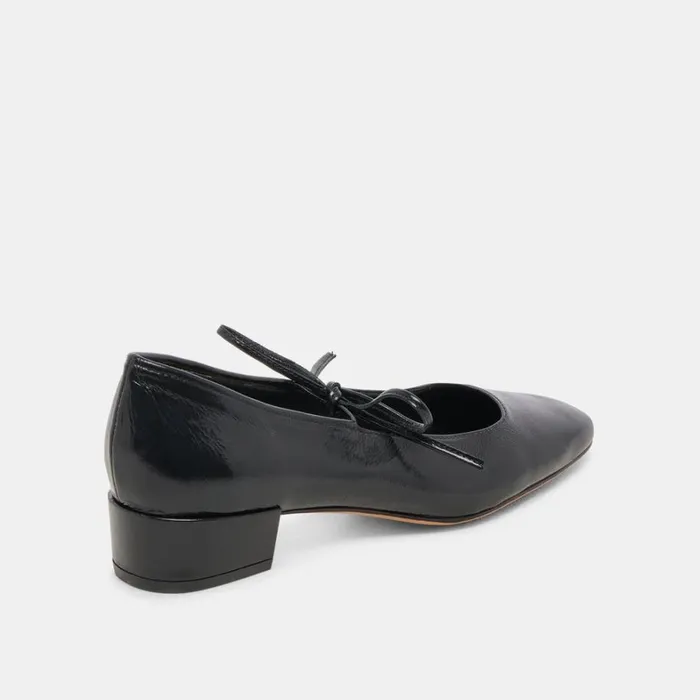 Flats and Loafers Women Dolce Vita Ardien Heels Midnight Crinkle Patent