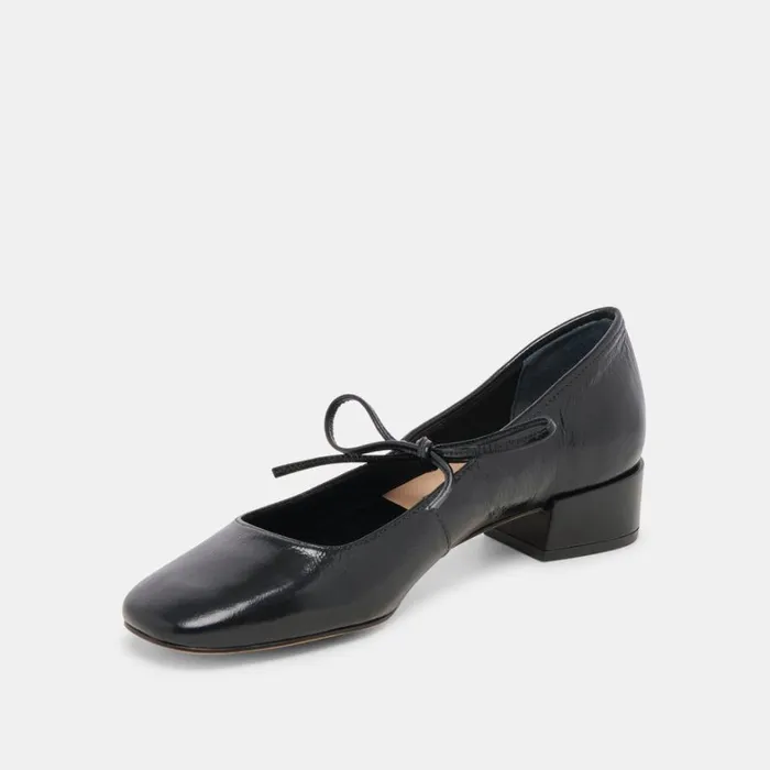 Flats and Loafers Women Dolce Vita Ardien Heels Midnight Crinkle Patent