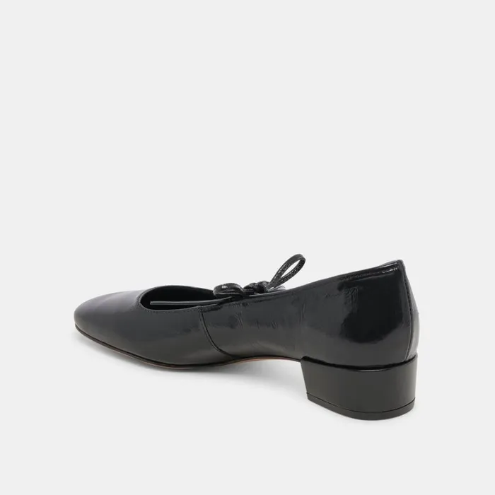 Flats and Loafers Women Dolce Vita Ardien Heels Midnight Crinkle Patent