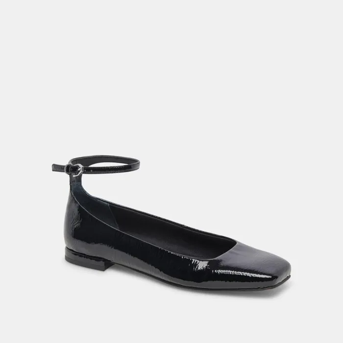Flats and Loafers Women Dolce Vita Ashya Ballet Flats Midnight Crinkle Patent