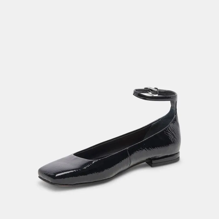 Flats and Loafers Women Dolce Vita Ashya Ballet Flats Midnight Crinkle Patent