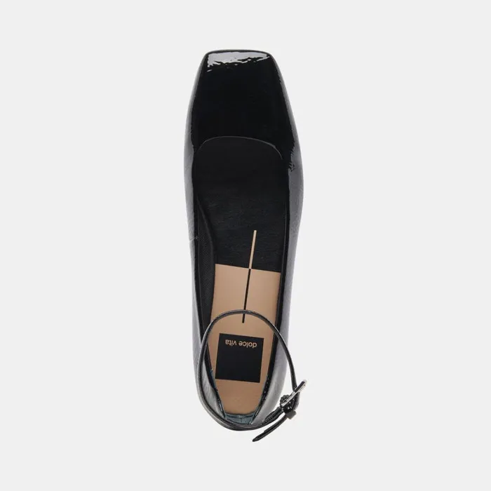 Flats and Loafers Women Dolce Vita Ashya Ballet Flats Midnight Crinkle Patent