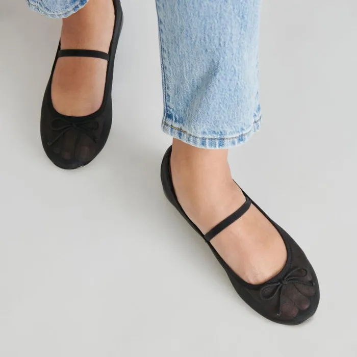 Flats and Loafers Women Dolce Vita Cadel Ballet Flats Onyx Mesh