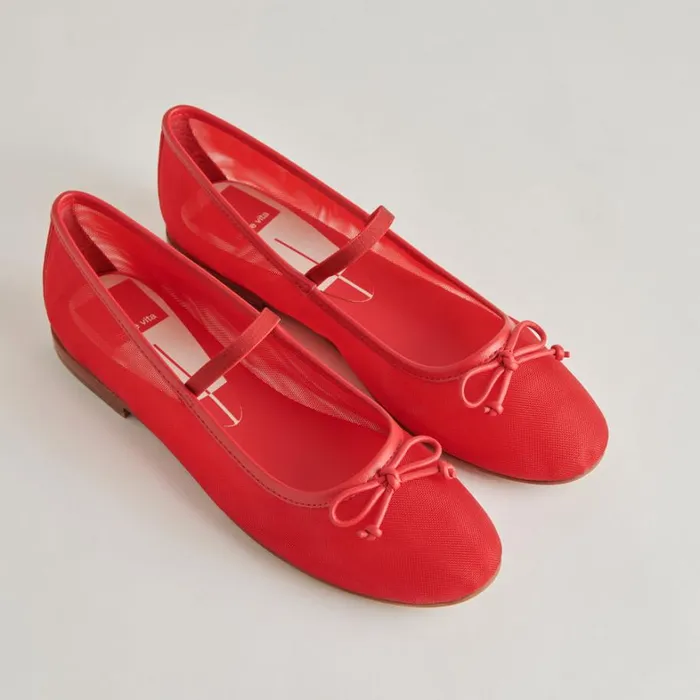 Flats and Loafers Women Dolce Vita Cadel Ballet Flats Red Mesh