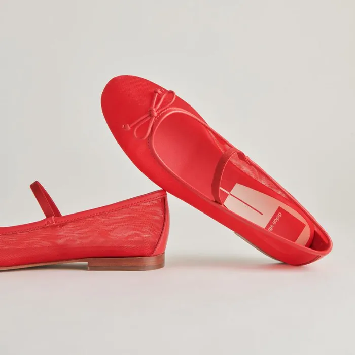 Flats and Loafers Women Dolce Vita Cadel Ballet Flats Red Mesh