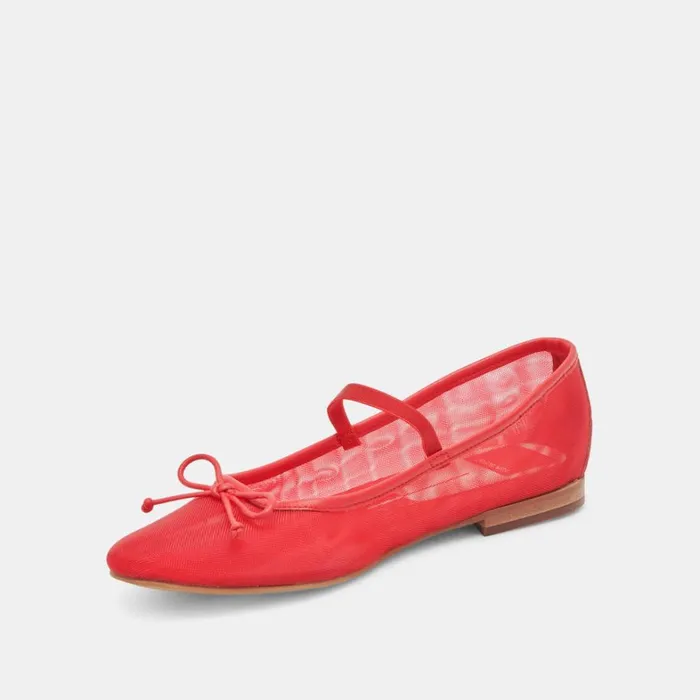Flats and Loafers Women Dolce Vita Cadel Ballet Flats Red Mesh