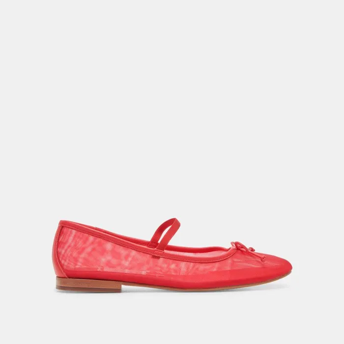 Flats and Loafers Women Dolce Vita Cadel Ballet Flats Red Mesh