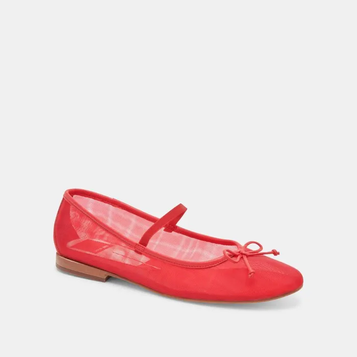 Flats and Loafers Women Dolce Vita Cadel Ballet Flats Red Mesh