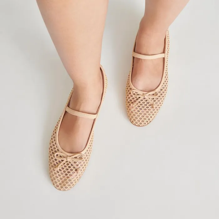 Flats and Loafers Women Dolce Vita Carin Raffia Ballet Flats Lt Natural Raffia